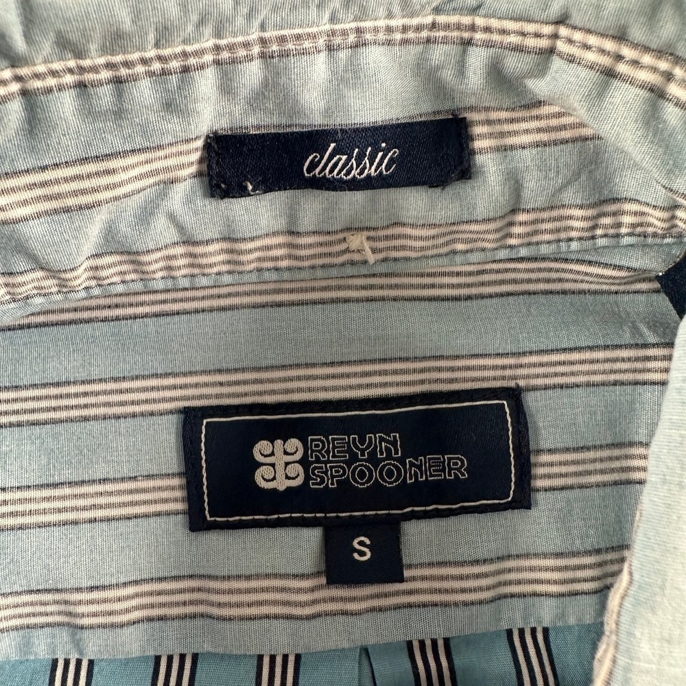 Reyn Spooner Men's Casual Button-Down Shirt Light Blue S Cotton Striped - Picture 3 of 9